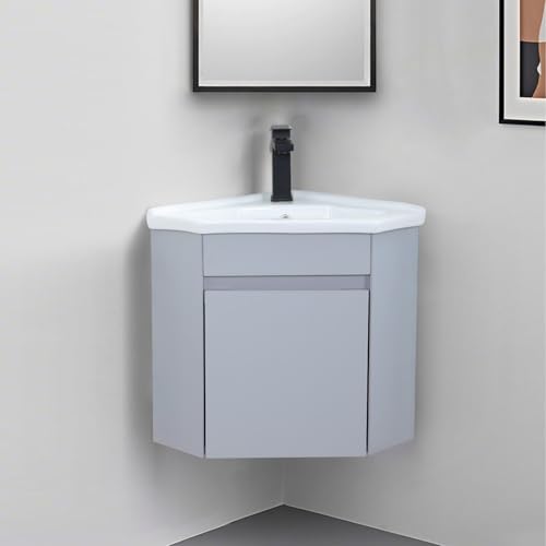 Wenore Home 16 Inch Small Corner Bathroom Vanity with Sink,