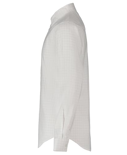 Calvin Klein Boys' Long Sleeve Patterned Dress Shirt, Button-Down Style with Cuffs & Shirttail Hem, Light Pink Dobby Check, 8 — view 2