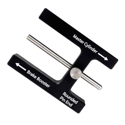 QEUOBUE Brake Booster Adjustment Tool, Aluminum Push Rod Length Gauge with Master Cylinder, Automotive Brake Pedal System Maintenance Tool for Brakes Boosters with Adjustable Pins (Black)