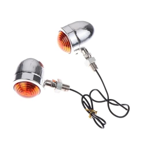 Clignotant moto ambre 12V chromé et argenté pour customisation