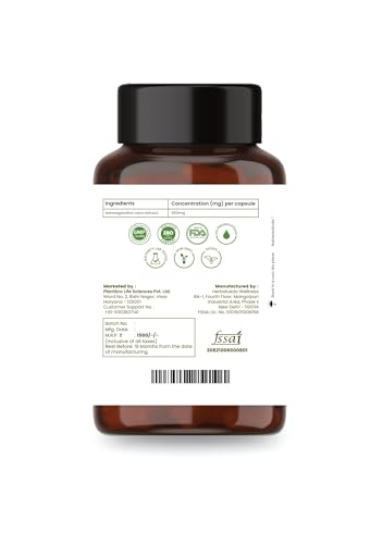 Image of Organic Ashwagandha Capsules - 650mg | Nano Extract for Stress Relief, Sleep Support & Calmness | Natural Energy, Strength & Immunity Booster (60 Capsules)