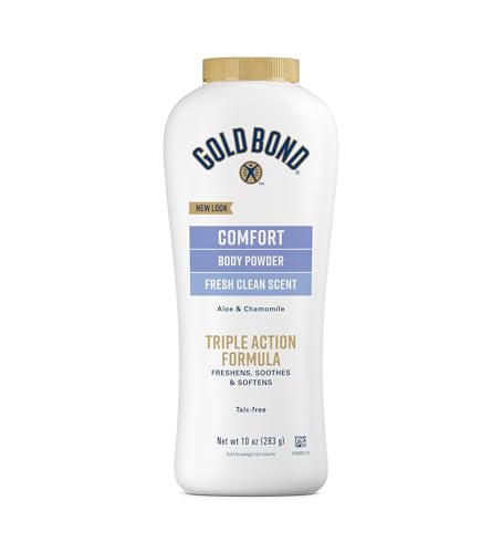 Gold Bond Ultimate Comfort Body Powder 10 oz. (Pack of 3), Talc-Free Formula with Aloe & Chamomile