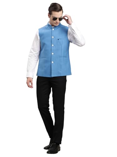 Image of Turtle Men Polycotton Solid Formal Nehru Jacket||Men's Ethnic Jacket