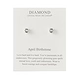 Philip Jones April (Diamond) Birthstone Earrings Created with Zircondia® Crystals
