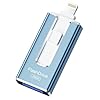 SUDEHO USB Stick 256GB für iPhone, MFi Zertifizierter Lightning Speicherstick Stabile Datentransfer, 4-in-1 Flash Laufwerk für iPhone/iPad/Android/PC, Mit einem klick Daten kopieren, Aschblau