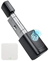 Türschloss Fingerabdruck+Gateway, 60mm-90mm Verstellbares Smart Lock mit unabhängiger europäischer Datenbank, Elektronisches Türschloss Haustür mit Fingerabdruck,Passwort,App,Schlüssel,Schlüsselkarte