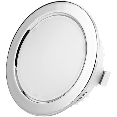 Sweet Led flache Einbauleuchte 12V IP44 Möbeleinbauleuchte 3,5W LED 3000K Badleuchte Einbauspot rund Ultra Flache mini Feuchtraumleuchte Möbel Einbaustrahler Bad Einbauspots warmweiß Chrom Cover
