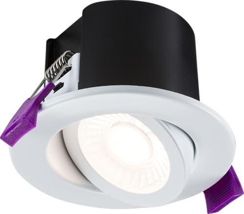 Knightsbridge SpektroLED Evo Tilt - Fire Rated IP65 Downlight with 2 x Wattage and 4 x CCT - White