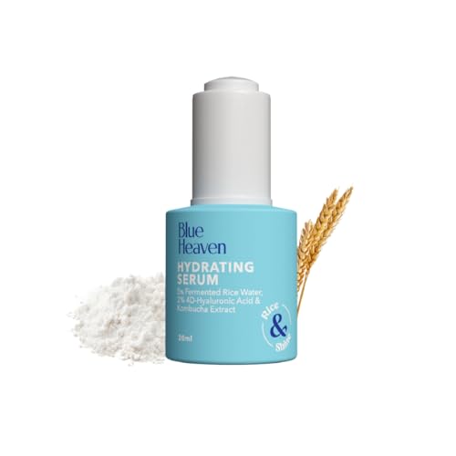 Image of Blue Heaven Hydrating Face Serum for Women infused 5% Fermented Rice Water + 2% 4D Hyaluronic Acid + 0.5% Kombucha Extract | Increase Skin Elasticity | Glowing Skin & Reduces Fine Lines | 20ml