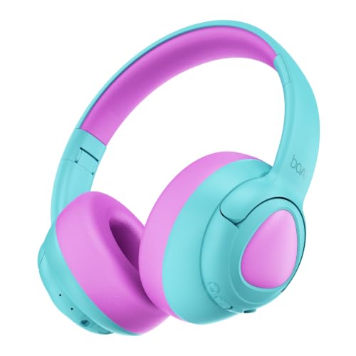 Image of boAt Sailor Play Wireless Kids Headphone w /85dB Volume Limiter, 40mm Driver Tuned for Kids, Soft & Plush Earcups, Lightweight & Durable Build, Adaptive Fit, 60H Battery, Bluetooth v5.4(Coral Blue)