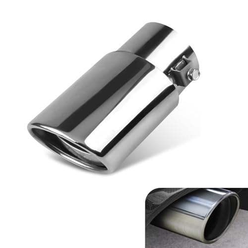 Image of YAWUROU Car Exhaust Tip, Stainless Steel Straight Muffler Pipe, Car Muffler Pipe Modification Tail Throat Tail Pipes, Fit for 1.5"-2" ID Exhaust Tips (Silver)