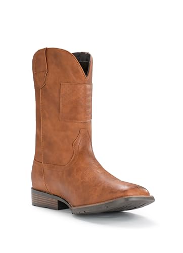 Image of IUV Cowboy Boots For Men Wide Western Boot Traditional American Flag Retro Square Toe Country Work Boots