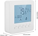 Programmable Thermostat Digital Gas Fireplace Thermostat with LCD Display for Home