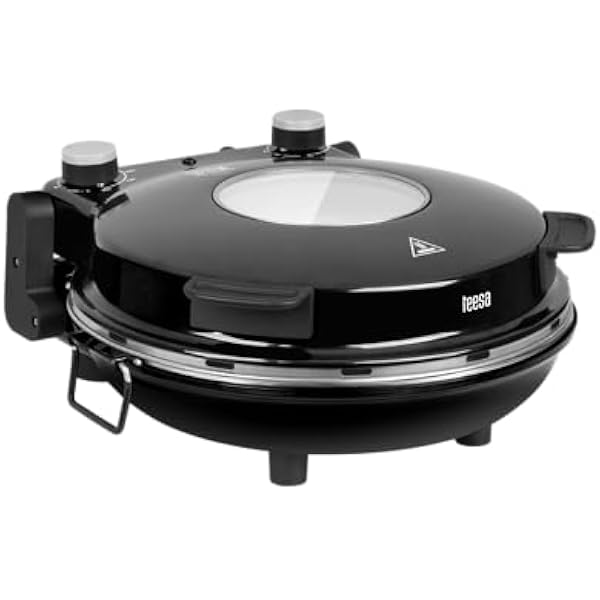 Teesa Domowy Piec do Pizzy SUPREME Moc 1200W Regulacja Temperatury 80-400°C Średnica Kamienia 32 cm Okno w Pokrywie TSA3231