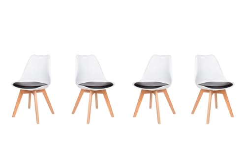 PEZ ROJO Lot de 4 Chaises Scandinaves, Chaises Salle à Manger, Chaise Cuisine, Salon, Chaise...