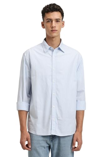 Image of FOREVER 21 Men Striped Regular Fit Striped Shirt