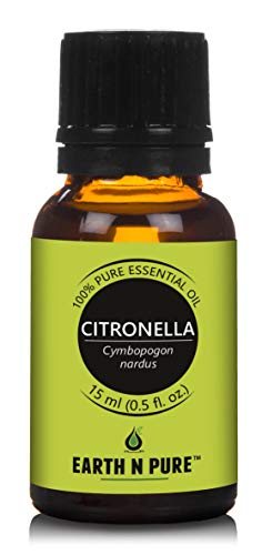 Image of Earth N Pure Citronella Essential Oil | 100% Pure & Natural | Steam Distilled & Undiluted | Outdoor Freshness, Home Fragrance & Aromatherapy | Vegan & Cruelty-Free | 15ml