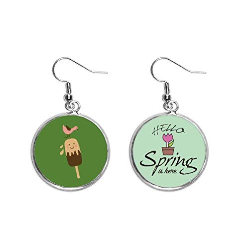 Pendentif décoratif saison printemps boucles d'oreilles oiseaux chocolat
