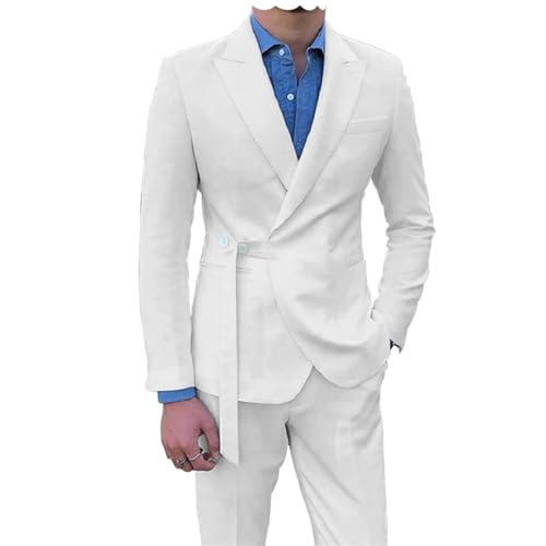 Costume Homme 3XL Slim Fit Ensemble 2 Pièces Veste et Pantalon Noir Élégant