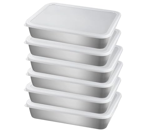Square Steel Serving Tray with Cover, 6 pcs, 9.8"x7.87