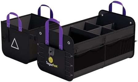 SugarFox Car Trunk Organizer SUV, 84L SUV Trunk Organizer – Water...
