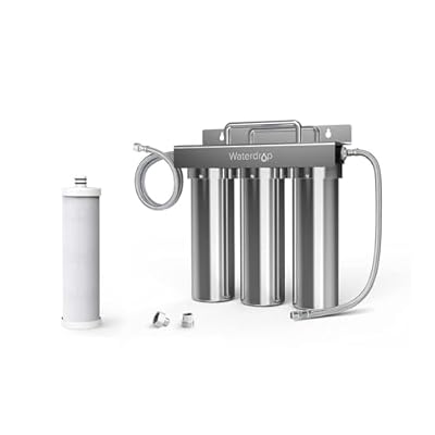 Waterdrop TST-UF 0.01?m Ultra-Filtration Under Sink Water Filter, Stainless Steel Water Filter and Waterdrop C3 Under Sink Carbon Water Filter, Replacement for TST-UF Ultra-Filtration Under Sink Wate