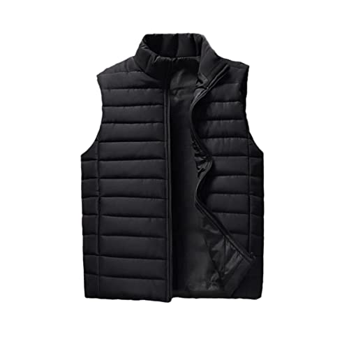 Veste sans manches rembourrée homme coton noir M : col montant pour isolation thermique