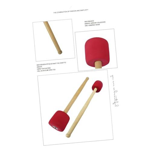 Levemolo 1pc Hammer with Wood Handle Foamed Drumstick for Bass Drum Percussion Accessory for Enhanced Sound and Performance Red miniatura 3
