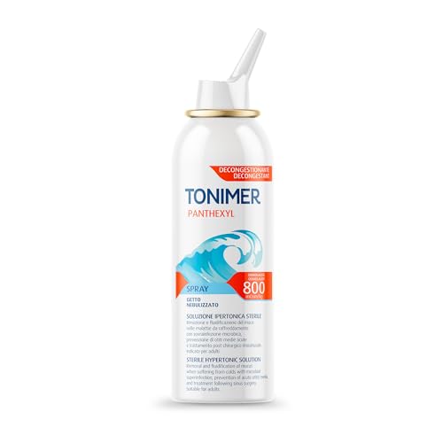 Tonimer Lab Panthexyl Spray Soluzione Ipertonica 100 ml – Soluzione Sterile di Acqua di Mare con Xilitolo e Pantenolo – Rimozione e Fluidificazione del Muco – Decongestiona e Lenisce le Mucose Nasali