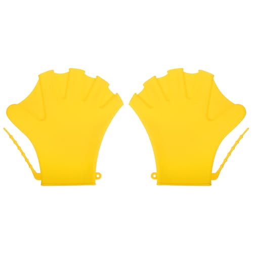 Guantes de natación de silicona PATIKIL de 8 pulgadas amarillos para adultos