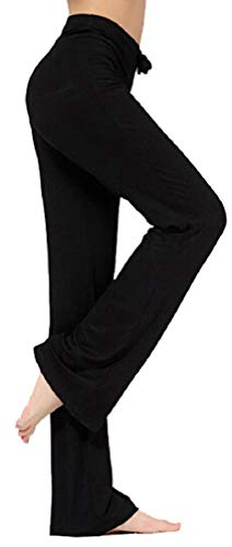 NB Pantalones de Yoga para Mujer, Pantalones Casuales de Yoga con cordón para Yoga y Correr (Negro, X-Large)