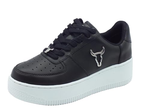 Baskets de sport femme en cuir Windsor Rise avec semelle compensation haute