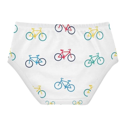 Cute Cartoon Bicycles White Toddler Girls Panties, Underwear Girls, 2T–8 Years2