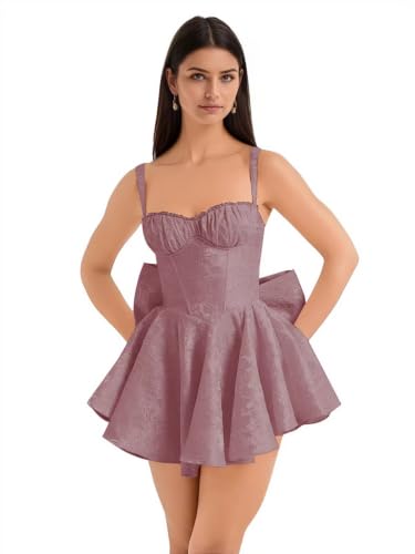 Stanjiehu A Line Satin Jacquard Homecoming Dresses Short Dusty Rose 16