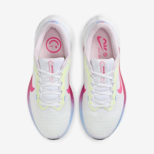 Nike Winflo 10 Women's Road Running Shoes (FZ3973-100, White/Barely Volt/Aquarius Blue/Hyper Pink)4
