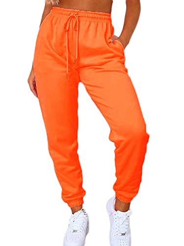Womens Fall Sweatpants Drawstring Y2K High Waisted Cinch Bottom Workout Athletic Lounge Joggers Pants with Pockets