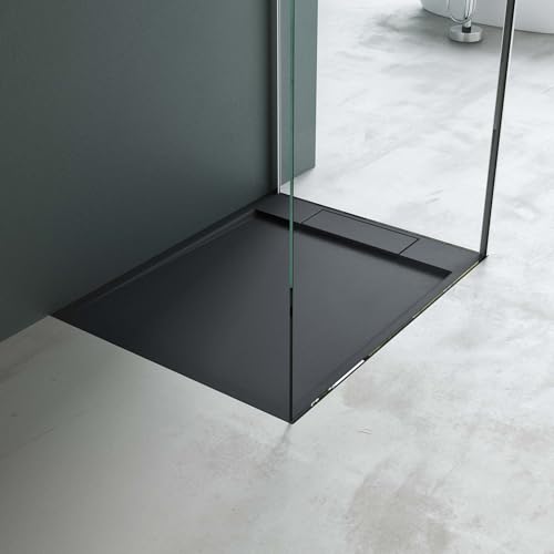 Mai & Mai Duschwanne 90x120x4cm Duschtasse aus Mineralguss Mineralgusswanne Anthrazit Matt inkl. Ablaufgarnitur06 Geoma04