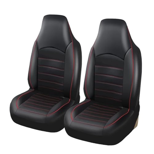 Fundas Universales De Cuero PU Para Asientos De Automóviles Camionetas SUV Funda Asiento Del Coche(Red 2 pieces)