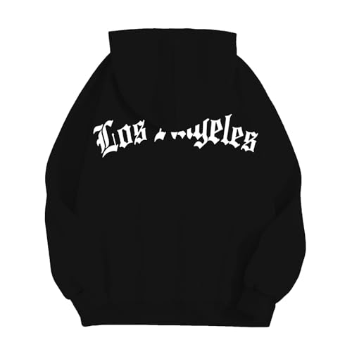 Mens Graphic Hooded Los Angeles California Novelty Pullover Hoodie Letter Print Casual Lightweight Drawstring Sweatshirt3