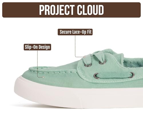 Image of Project Cloud Canvas Sneakers for Women - Memory Foam Slip On Shoes Women Footwear - Lightweight and Non Slip Fashion Sneakers (Seasalt)