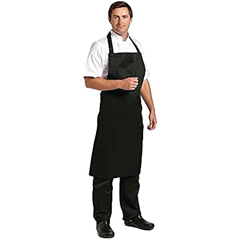 Whites Polycotton Bib Black Chef's Apron Cover