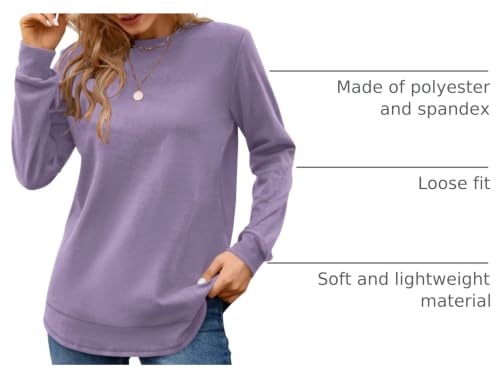 Image of MOLERANI Sweatshirts for Women Casual Long Sleeve Crewneck Shirt Tunic Tops | Pullovers, Soft Lightweight Warm Fabric, Loose Fit, Fall Winter Trendy Clothes, Daily Wear, Workout, Outdoor Outfits