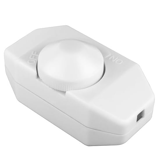 TECHZOCO Potenciómetro regulador de luz con Interruptor, Dimmer LED, Interruptor regulador intensidad, Atenuador de luz, Apto para 60W, 230 Voltios, Conexión por soldadura, PVC, Blanco