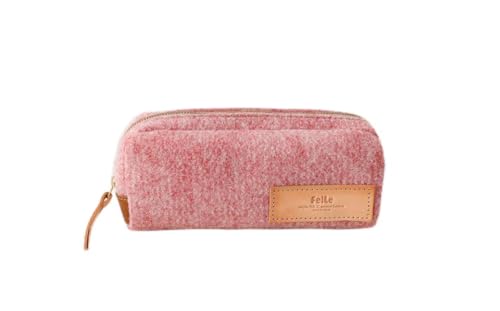 felle Rectangle ペンケース / ポーチ [PINK] 筆箱 筆入れ 小物入れ 小物収納 ケース フェルト素材 一部本革使用 事務用品 雑貨