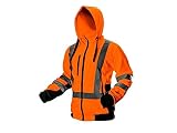 NEO TOOLS Herren Warnschutzjacke, Stehkragen, mit Kapuze, langarm, Innenfutter Fleece 240 g/m2 aus 100 % Polyester, mit reflektierenden Streifen