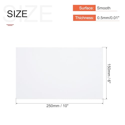 Image of MECCANIXITY White ABS Plastic Sheet 10 x 6 x 0.02 Inch for Building Model, DIY Crafts, Panel, Pack of 1 Pcs