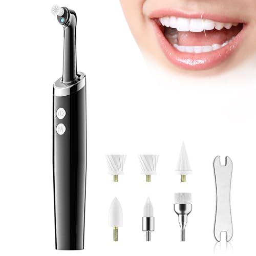 Hangsun Electric Tooth Polisher Household Teeth Whitening Kit with Multifunctional 5 Brush Heads, 5 Speed Modes, and IPX6 Waterproof