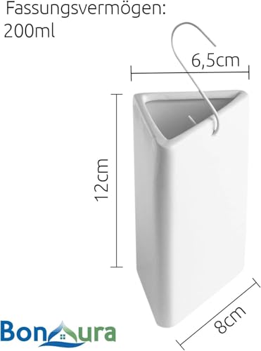 Luftbefeuchter Heizung Keramik Dreieckig I Haken & Duftöl [4er Spar-Set, 200ml] I Wasserverdunster für Heizkörper mit Duft I Verdunster & Befeuchter Wasser Behälter