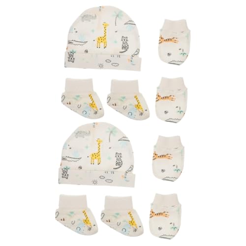CALLARON 2 Juegos De Gorros Guantes Botines Gorros Con Forro Polar Gorras Accesorios Calcetines Guantes Para Uñas Guantes Para Pies Para Manos Guantes Para Recién