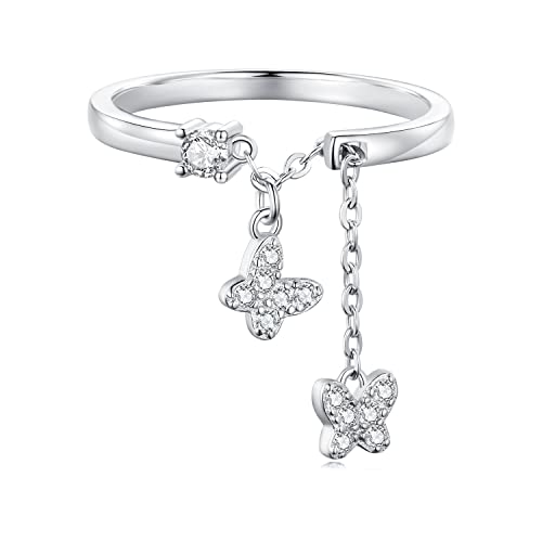 Bague papillon argent sterling 925 bijou de promesse raffiné